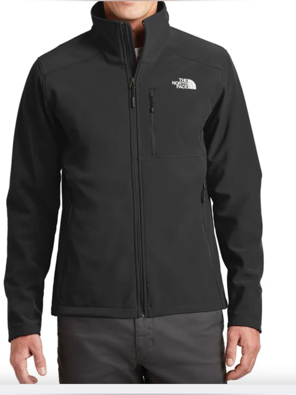 The North Face Black Softshell Jacket with Chest Zip